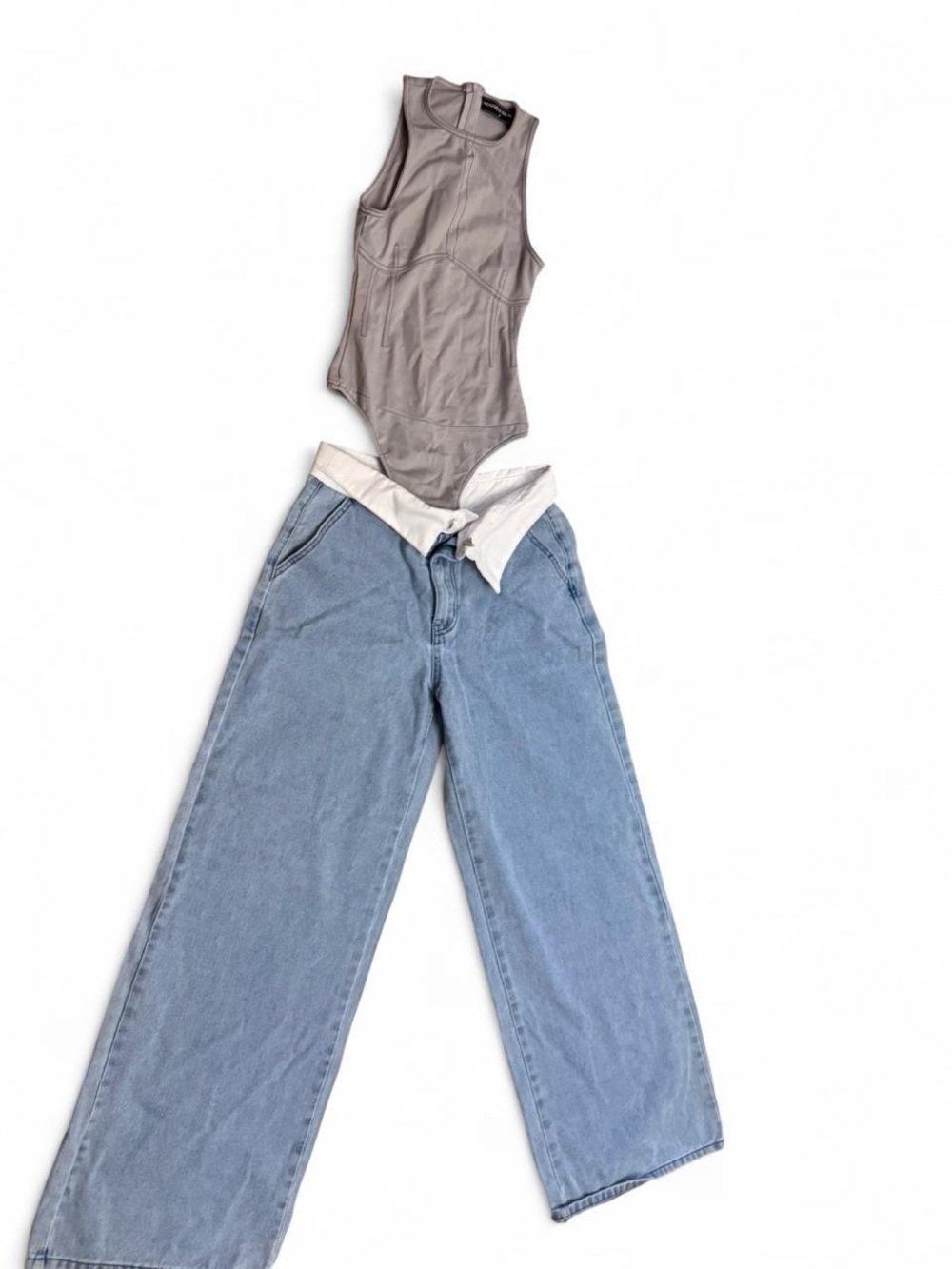 Fashion Nova Light Blue Wide Leg Jeans